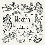 Doodle Outlined Alimento Tradizionale Messicano Disegnato Scarabocchio Messico Mano Enchiladas Handdrawn Descritto sketch template