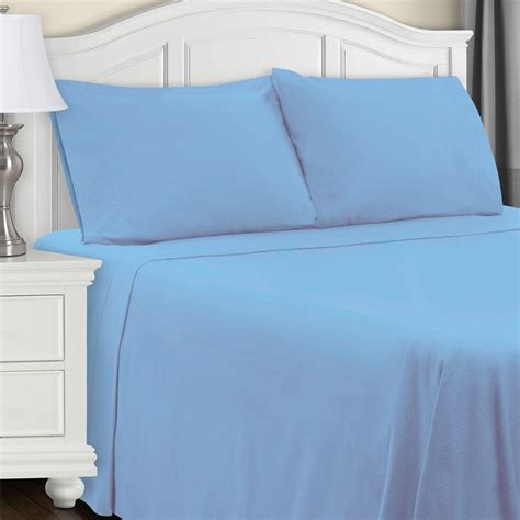 extra soft flannel sheet set light blue queen walmartcom walmartcom