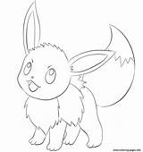 Pokemon Coloring Eevee Pages Printable Color sketch template