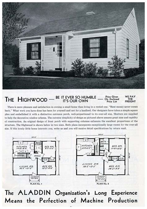 aladdin homes highwood  craftsman house plans vintage house plans small house floor