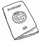 Passport Schizzo Passaporto Einzelner Skizzen Singolo Rucksack Wandert Einzelne Karikatur Singola Palla Pallavolo Abbildung sketch template
