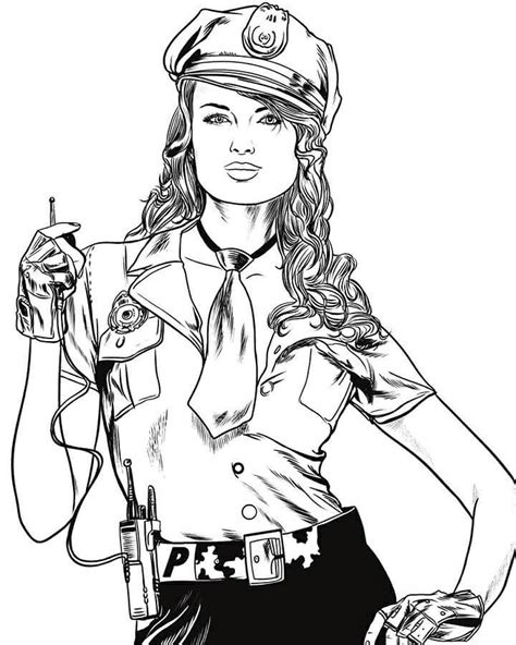 desenho  stevany art police woman woman drawing sketches police