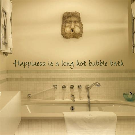 bathroom decor happiness is a long hot bubble bath bubbles wall decal