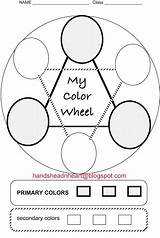 Color Wheel Colors Primary Worksheet Secondary Worksheets First Kindergarten Hands Head Artroom Heart Lesson Kunst Mixing Colour Wheels Coloring Farben sketch template