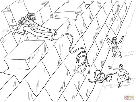 rahab helps  spies coloring page  printable coloring pages