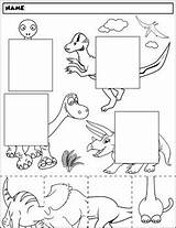 Dinosaur Color Match Group Cut Worksheets Preschool Number Dinosaurs Kindergarten Coloring Teacherspayteachers Letter Choose Board sketch template