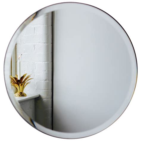 Orbis™ Round Beveled Art Deco Frameless Mirror For Sale At 1stdibs