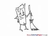 Broom Coloring Pages Printable Sheet Title sketch template