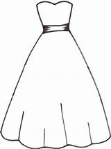 Dress Coloring Pages Dresses Wedding Outline Template Paper Printable Templates Doll Card Clipart Sheets Robe Kids Print Skabeloner Silhouette Fashion sketch template