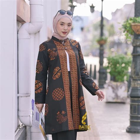 Jual Batik Wanita Outer Utari Atasan Baju Formal Kerja Kantor Kantoran