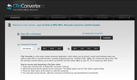 clipconverter youtube to mp4 and mp3 converter softlay