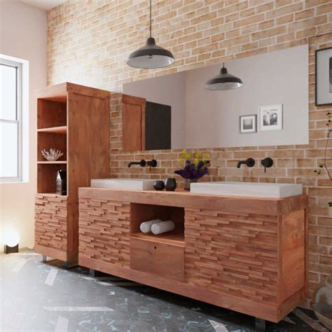 meuble salle de bain en bois massif de teck  metal klubo kha home design