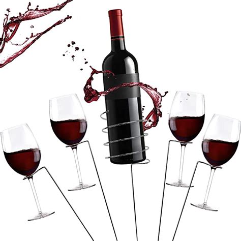 Zatiki Outdoor Wine Glass And Bottle Holder Stakes