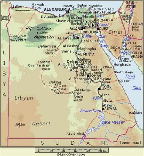 egypt map roads railways  egyptian governorates