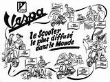 Vespa Coloring Vintage Ad Pages Advertising Adults Diverses Bande Flowers Adult Nggallery Justcolor sketch template