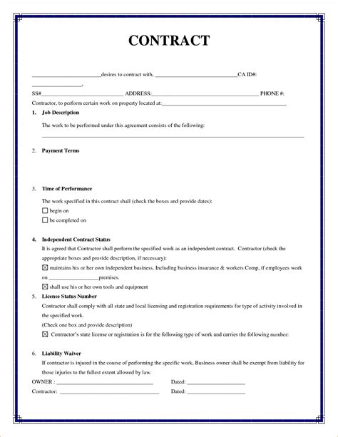 simple contract agreement simple contractor agreement template simple contract format  li