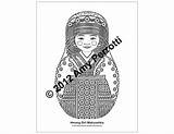 Hmong Coloring Pages Nesting Matryoshka Sheet Printable  Girl sketch template