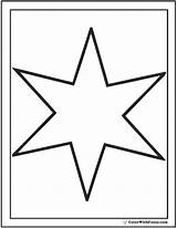 Star Coloring Six Stars Pages Point Color Simple sketch template