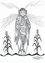 Corn Hopi Maiden Coloring Pages Lammas Native American Deviantart Pottery Pueblo Drawings sketch template