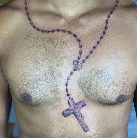 Rosary Tattoos On Chest