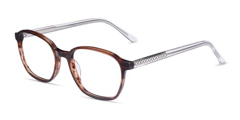 efficient rectangle brown striped full rim eyeglasses eyebuydirect