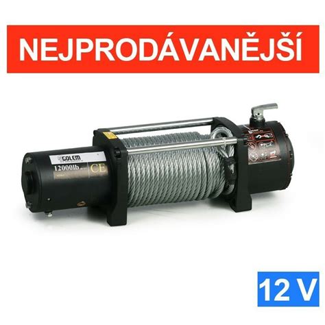 elektrický naviják golemwinch 12000 12v 5 4 t pro větší offroad