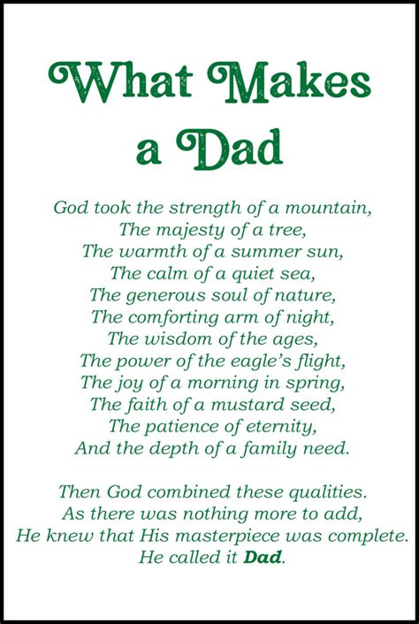 printable fathers day poems