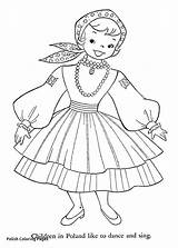 Coloring Pages Poland Polish Children Russia Australia Lands Other South Around Kids Egypt Africa 1954 Qisforquilter Zealand Turkey Traditional Clothing sketch template