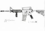 Carbine Colt sketch template
