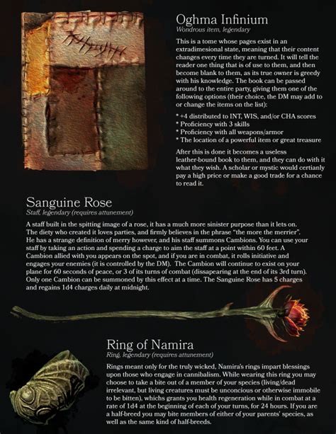 Dnd 5e Homebrew — Skyrim’s Daedric Artefacts By Alvig