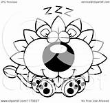 Mascot Dandelion Sleeping Lion Flower Coloring Clipart Cartoon Thoman Cory Outlined Vector 2021 sketch template
