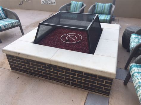 square rectangular fire pit screen flame creation
