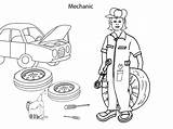 Mechanic Occupation Miscellaneous Activities Coloringonly Coloringhome sketch template