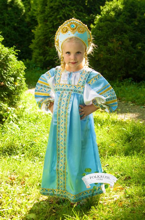 traditional russian silk dress vasilisa  girl folk russian