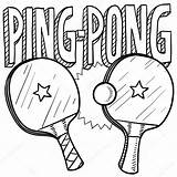 Pong Ping Skizze Croquis Pingpong Klingeln Griffonnage Bosquejo sketch template