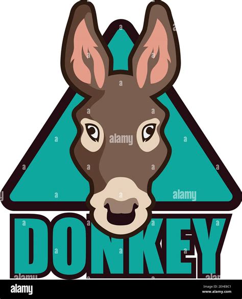 donkey logo isolated  white background vector illustration stock vector image art alamy