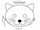 Cat Mask Clipart Cut Printable Masks Craft Preschoolers Coloring Pages Clipground Children sketch template