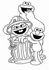 Oscar Grouch Coloring Pages Printable Getcolorings Sesame Street sketch template