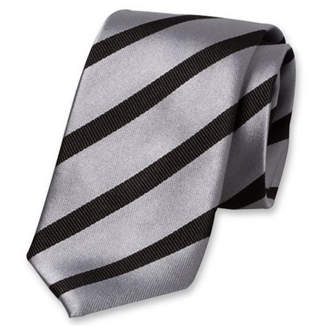 zwarte stropdas met grijze strepen