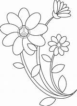 Flower Drawings Line Flowers Drawing Peace Clip Coloring Clipart Sign Draw Cliparts Designs Symbol Transparent Book Floral Clipartbest Pages Vector sketch template