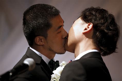 seven chinese gay and lesbian couples marry in west hollywood after
