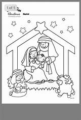 Christmas Nativity Sunday School Coloring Pages Bible Crafts Kids Make sketch template