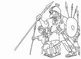 Goliath David Philistine Armee Line Und Zu sketch template