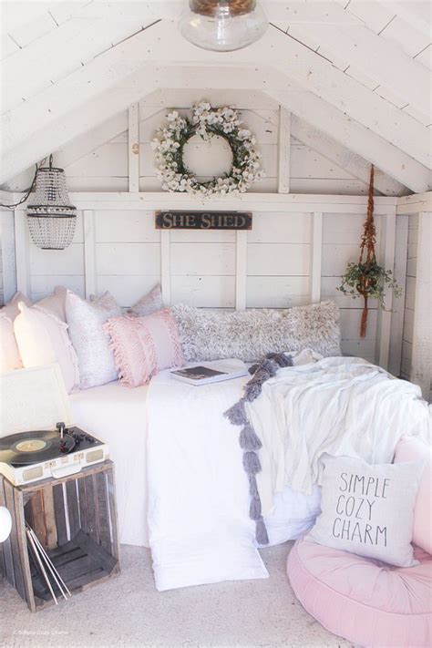 cozy spring vibes    shed  shed interior ideas shed bedroom ideas  shed