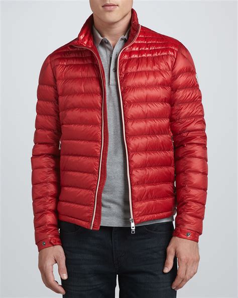 lyst moncler acorus lightweight puffer jacket  red  men