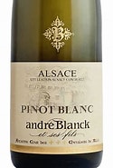 Image result for Andre Blanck Pinot Blanc Rosenbourg. Size: 125 x 185. Source: www.vivino.com