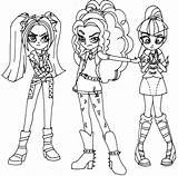 Pony Little Coloring Pages Shimmer Sunset Girls Equestria Dazzlings Template sketch template