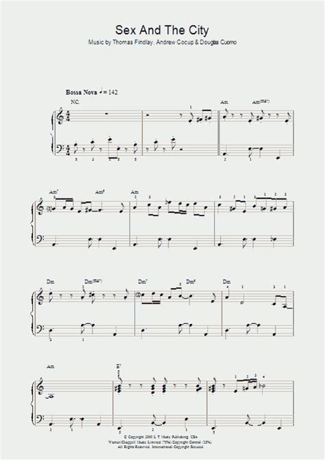theme from sex and the city piano sheet music