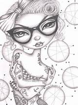 Coloring Pages Lowbrow Canvas Big Giclee Betty Choose Board Eyes Eye Adult Fairy sketch template
