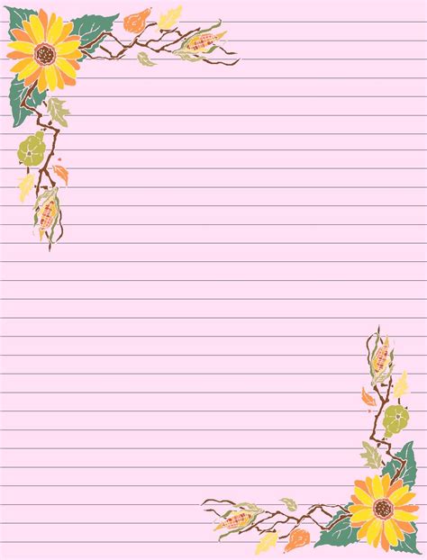 decorative printable lined paper  border